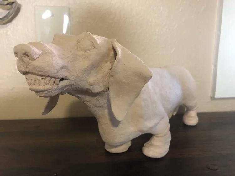 Expressive handmade animal sculpture by Lauren Noorlag